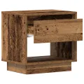 Table de chevet  en vieux bois 45x34x44 cm en bois reconstitué