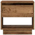 Table de chevet  en vieux bois 45x34x44 cm en bois reconstitué