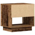 Table de chevet  en vieux bois 45x34x44 cm en bois reconstitué