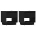 Table de chevet  2 pcs Chêne noir 45x34x49 cm Bois d'ingénierie