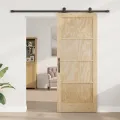 Porte Coulissante  avec Kit Quincaillerie "ORKDAL" en Bois Massif de Pin