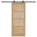 Porte Coulissante  avec Kit Quincaillerie "ORKDAL" en Bois Massif de Pin