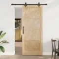 Porte Coulissante  avec Ensemble de Quincaillerie 'ORKDAL'en Bois Massif de Pin