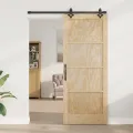 Porte Coulissante  avec Ensemble de Quincaillerie 'ORKDAL'en Bois Massif de Pin