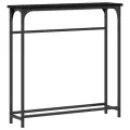 Table console Noir Chêne 75x19,5x75 cm Bois d'ingénierie