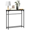 Table console Noir Chêne 75x19,5x75 cm Bois d'ingénierie