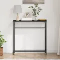 Table console Noir Chêne 75x19,5x75 cm Bois d'ingénierie