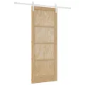 Porte coulissante  avec quincaillerie 83x211 cm Bois massif en pin