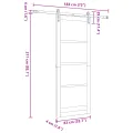 Porte coulissante  avec quincaillerie 83x211 cm Bois massif en pin