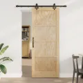 Porte coulissante  avec quincaillerie 'ORKDAL'en bois massif de pin