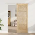 porte coulissante  avec ensemble matériel 83x211 cm Bois massif en pin