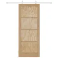 porte coulissante  avec ensemble matériel 83x211 cm Bois massif en pin