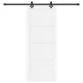 Porte coulissante  avec kit de quincaillerie 'ORKDAL'en bois massif blanc