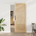Porte Coulissante  avec Quincaillerie 83x211 cm Bois de Pin Massif