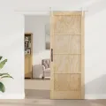 Porte Coulissante  avec Quincaillerie 83x211 cm Bois de Pin Massif