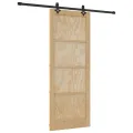 Porte coulissante  avec quincaillerie 83x211 cm en pin massif