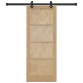 Porte coulissante  avec quincaillerie 83x211 cm en pin massif