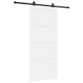 Porte coulissante  avec kit de matériel Blanche 93x211 cm Bois massif Pin