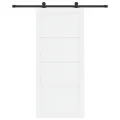 Porte coulissante  avec kit de matériel Blanche 93x211 cm Bois massif Pin