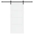 Porte coulissante avec kit de quincaillerie blanche 93x211 cm en pin massif