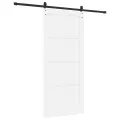 Porte coulissante avec kit de quincaillerie blanche 93x211 cm en pin massif
