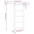 Porte coulissante avec kit de quincaillerie blanche 93x211 cm en pin massif