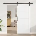 Porte coulissante  avec quincaillerie 'ORKDAL'Bois massif Blanc