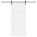 Porte coulissante  avec quincaillerie 'ORKDAL'Bois massif Blanc