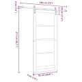 Porte Coulissante  avec Matériel Blanc 93x211 cm Bois Massif Pin