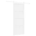 Porte coulissante  avec kit de matériel blanche 86x211 cm en MDF