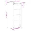 Porte coulissante  avec kit de matériel blanche 86x211 cm en MDF