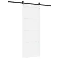Porte coulissante  avec matériel blanc 86x211 cm en pin massif