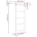 Porte coulissante  avec matériel blanc 86x211 cm en pin massif