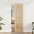 Porte coulissante  avec quincaillerie 61x198.5 cm Bois massif Pin