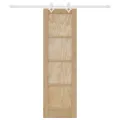 Porte coulissante  avec quincaillerie 61x198.5 cm Bois massif Pin