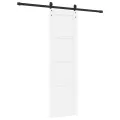 Porte Coulissante avec Ensemble de Quincaillerie Blanche 61x198,5 cm Bois de Pin Massif