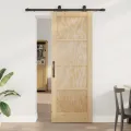 Porte Coulissante  avec Quincaillerie 'ORKDAL'en Bois de Pin Massif