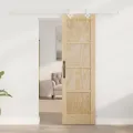 Porte coulissante  avec matériel 61x198.5 cm en bois massif de pin