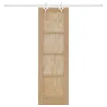Porte coulissante  avec matériel 61x198.5 cm en bois massif de pin