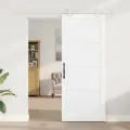 Porte coulissante  avec quincaillerie blanche 86x211 cm en bois de pin massif