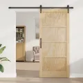 Porte coulissante  avec ensemble matériel 93x211 cm en bois massif de pin