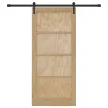 Porte coulissante  avec ensemble matériel 93x211 cm en bois massif de pin