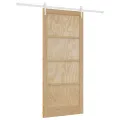 Porte coulissante  avec ensemble de quincaillerie 93x211 cm en bois massif de pin