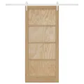 Porte coulissante  avec ensemble de quincaillerie 93x211 cm en bois massif de pin
