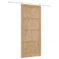 Porte coulissante  avec ensemble de quincaillerie 93x211 cm en bois massif de pin