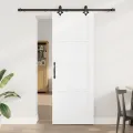 Porte coulissante  avec quincaillerie Blanc 78x211 cm Bois massif de pin