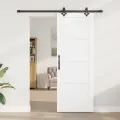 Porte coulissante  avec quincaillerie Blanc 78x211 cm Bois massif de pin