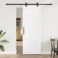 Porte coulissante  avec matériel Blanc 78x211 cm Bois massif en pin