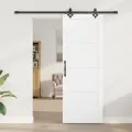 Porte coulissante  avec matériel Blanc 78x211 cm Bois massif en pin