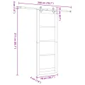 Porte coulissante  avec matériel Blanc 78x211 cm Bois massif en pin